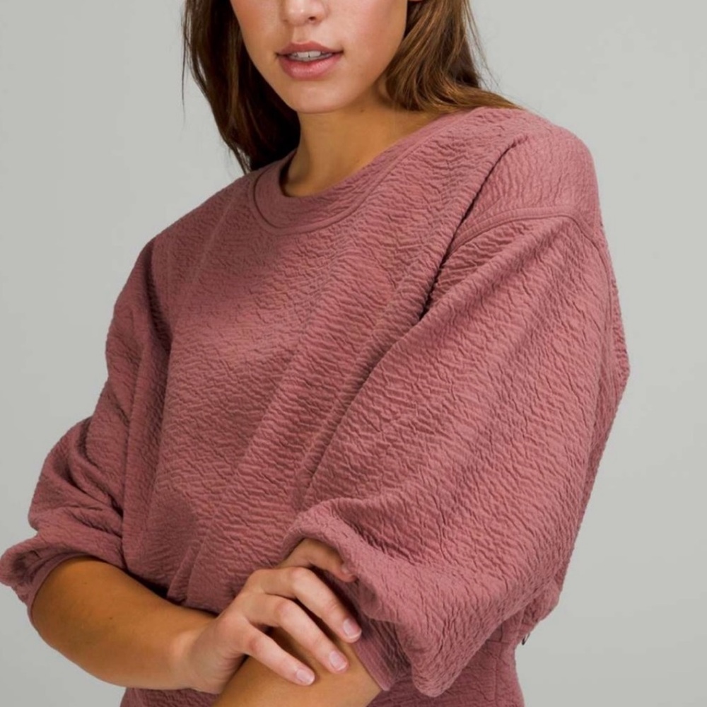Lululemon Textured Crewneck Pullover Spiced Chai Size 6 - Picture 2 of 10